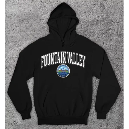 City Of FOUNTAIN VALLEY Seal Hoodie Sweatshirt. Orange County CA College 714 657