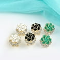 thumbnail image 3 of UDIYO Fashion Women Cute Rhinestone Flower Rose Ear Stud Earrings Charm Jewelry, 3 of 6