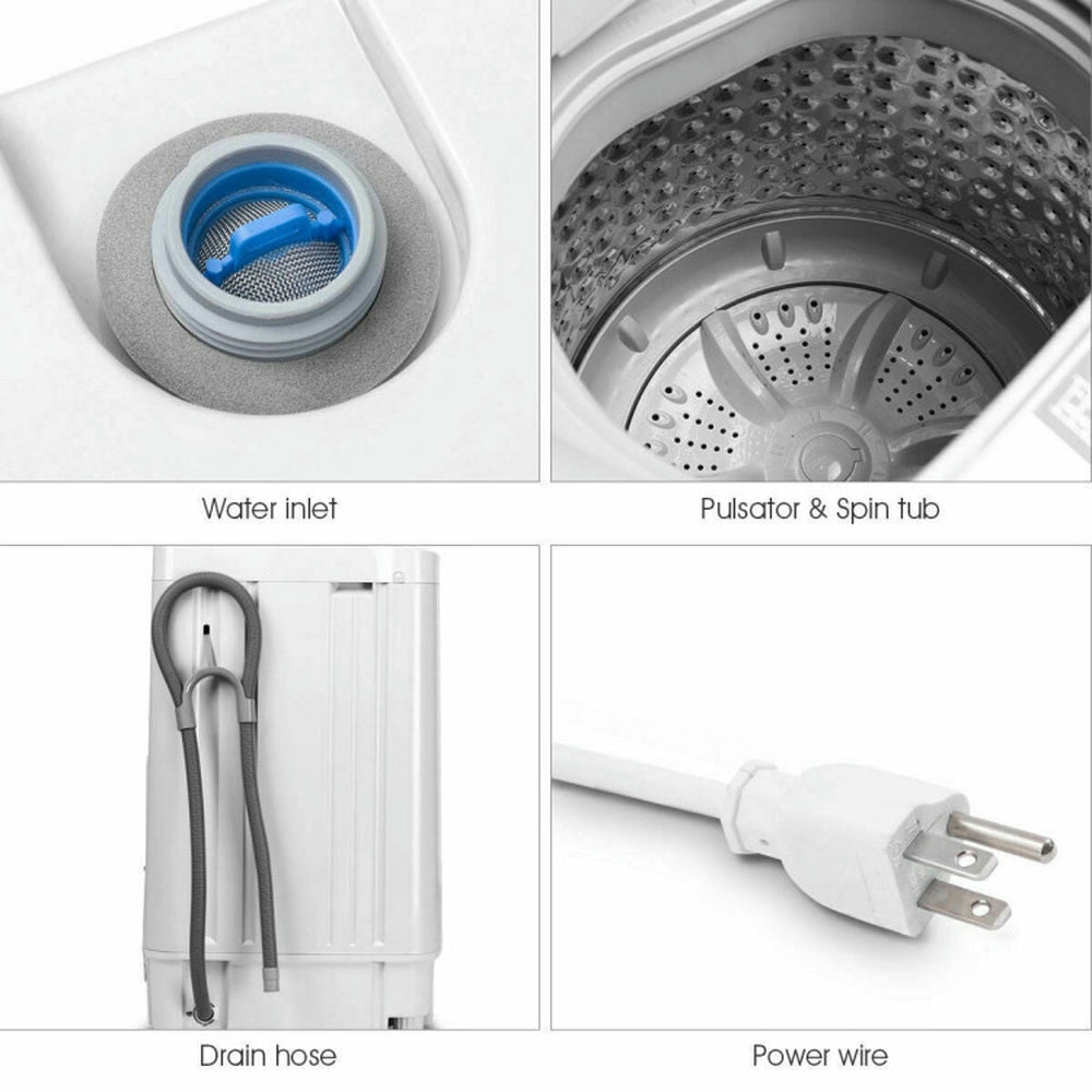 Barara King Washing Machine, Laundry Washer, 8.8 lbs Portable Full-Automatic Laundry Washing Machine with Drain Pump