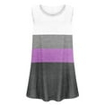 thumbnail image 5 of ZQUUVOU Women's Plus Size Tank Tops Striped Print Loose Sleeveless T Shirt Round Neck High Low Hem Casual Blouse Purple, 5 of 5