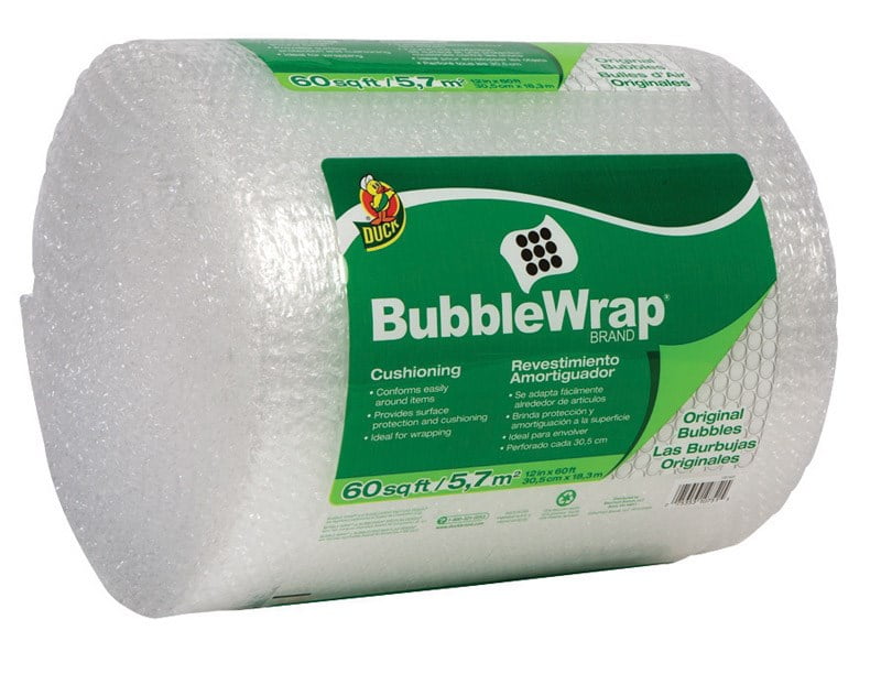 1061835 Duck Brand Bubble Wrap Roll 2 Pack Original Bubble Cushioning Clear Perforated Every 12 12 x 60 