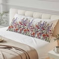 thumbnail image 4 of Spring Floral Body Pillow Covers 20"x60", Watercolor Daisy Lily Lavender Plants Garden Soft Brushed Microfiber Breathable Throw Pillow Covers, Pillowcase with Zipper for Couch Sofa Bedroom, 4 of 9