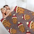 thumbnail image 3 of Christmas Gingerbread Man Flannel Fleece Throw Blanket Santa Claus Soft Blanket for Couch,Cozy,Warm,Lightweight,70x80 Inches, 3 of 4