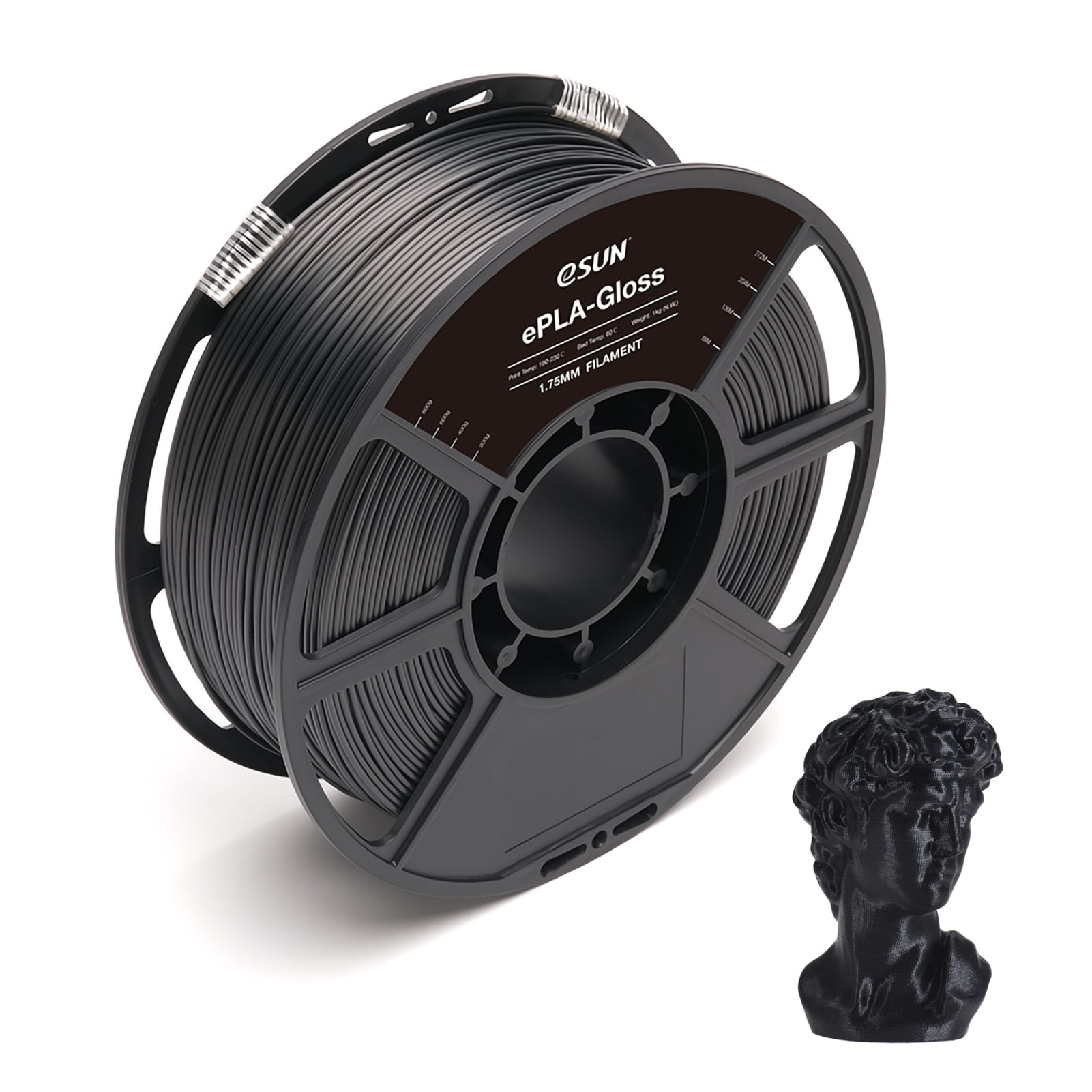 PLA 3D Printer Filament 1.75mm 1KG/2.2LB Spool Black Printing Material 