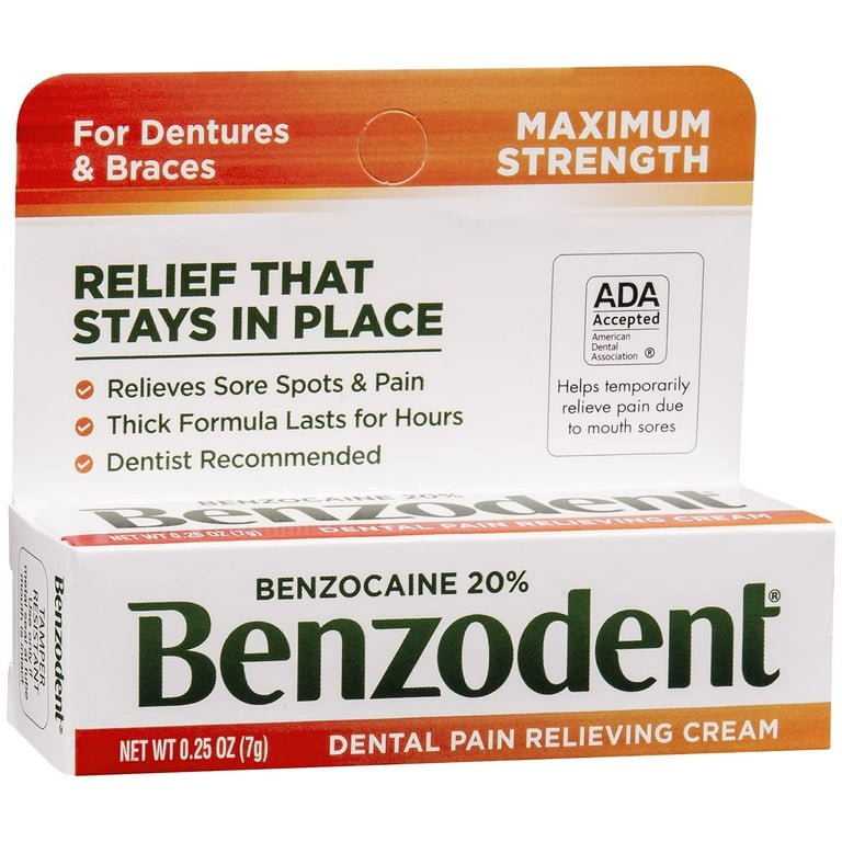 DENTALBIO❌4 Benzodent Dental Pain Relieving Cream for Dentures and Braces