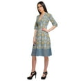 thumbnail image 4 of Moomaya Robe en Coton Imprimée pour Femme Longueur Midi Manches Courtes Tenue d'Été Vêtements, 4 of 4