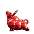 thumbnail image 4 of Adornos creativos de cerámica de vaca roja para el hogar, la sala de estar, la oficina, el escritorio, decoraciones de la suerte, mascota del zodíaco, artesanías., 4 of 6