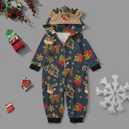

Leutsin Fashionable Christmas Print Family European And American Pajamas Parent-child Suit Baby