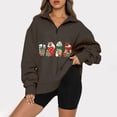thumbnail image 1 of 2023 Sweat à Capuche de Noël pour Femmes Mode Décontractée Col à Revers Manches Longues T-Shirt Ample Blouse Pull Tops en Solde, 1 of 5