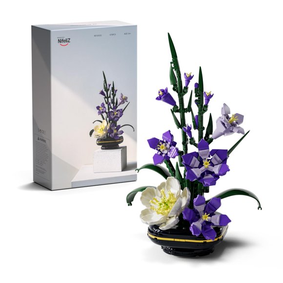 Nifeliz Gladiolus Flower Building Set, Botanical Flower Model Toy for Adults, Home and Office Table D&Atilde;&copy;cor, Nature-Inspired Gif