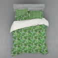 thumbnail image 2 of Ambesonne Tree Bedding Set 3 Pcs, Macro Palm Tree Leaves, Twin XL, Hunter Green Black White, 2 of 3