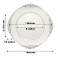 thumbnail image 4 of Efavormart 6 Pack Clear Silver 13" Round Baroque Charger Plates Leaf Embossed Rim for Tabletop Decor Catering Event Decoration, 4 of 6