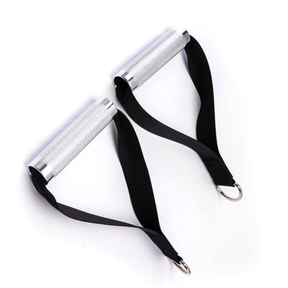 BELOWSYALER Resistance Band Handle with Steel D Rings Gym Cable Machine Attachments For Fitness Workout Pilate Strength Trainer