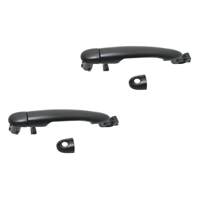 Par de Manijas de Puerta Exterior HUSHAN para Renault Clio 2007 al 2009 Delanteras/Traseras Negro
