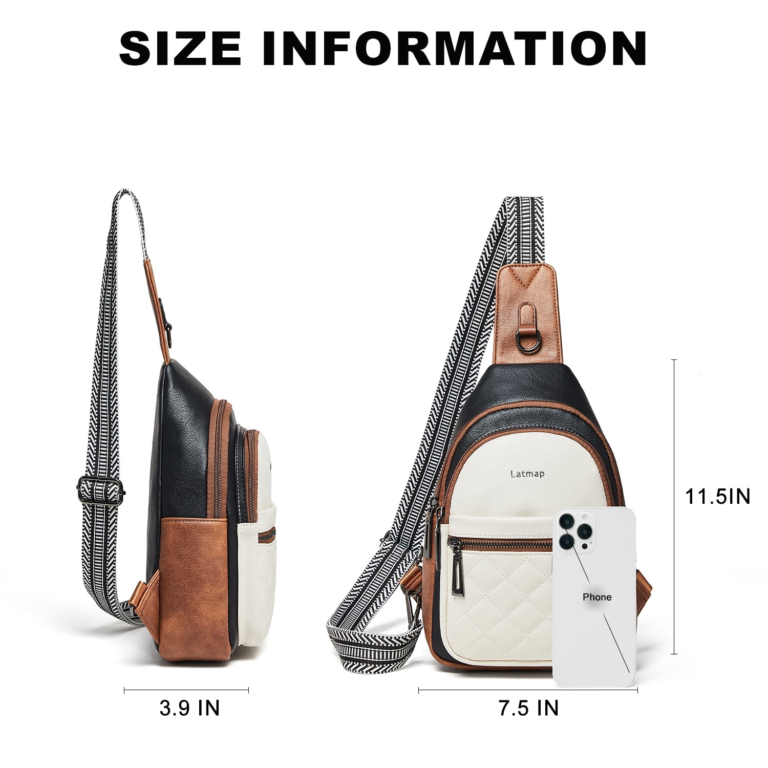 Sling Bag for Women Crossbody Fanny Pack - Lightweight Waterproof Faux Leather Purse for Travel Hiking Running Hands-Free