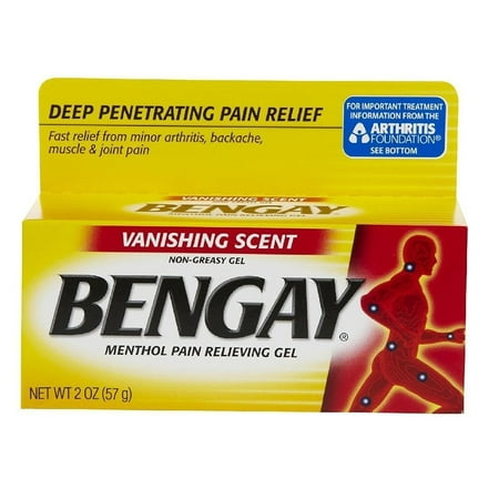 Vanishing Scent Bengay Non-Greasy Pain Relief Gel, 2