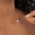 thumbnail image 2 of Vintage Opal Necklace for Women – 14K Yellow Gold Vermeil – Minimalist October Birthstone Jewelry – Dainty Pendant Necklace, 2 of 4