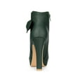 thumbnail image 2 of BLISSFUL STEP Women's Ankle Boots Chunky High Heels Platform Bow Decor Round Toe Boots Dark Green 7, 2 of 7