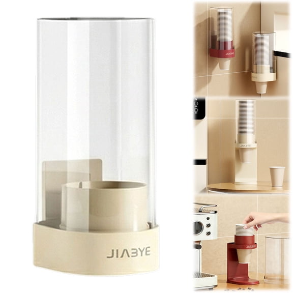 ZEMZYL Disposable Cup Dispenser – Small Paper Cups Holder, Countertop Stand For Disposable Cups, Space Saving Organizer For Office & Kitchen