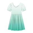 thumbnail image 6 of Ashirexll Girls Summer Dress Children Short Sleeve Round Neck Classic Back Solid Color Casual A-Line Dress for Preteen Kids, 6 of 7