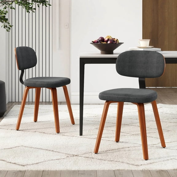 DRAZUNO Dining Chairs Set of 2 w/Curved Backrest Padded Seat for Dining Room Living Room