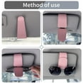thumbnail image 2 of TILDOSAC 2 Packs Magnetic Leather Sunglass Holder, Eyeglass Hanging Clip for Car Sun Visor, Car Accessories（Blue+Pink）, 2 of 5