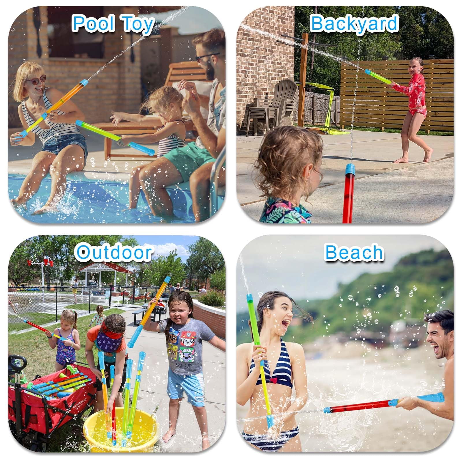 Water Blaster 6 Pack Outdoor Summer Play Pool Beach Backyard Toys