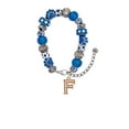 thumbnail image 2 of Delight Jewelry Rose Goldtone Crystal Initial - F - Blue Paw Print Bead Bracelet, 7"+2", 2 of 4