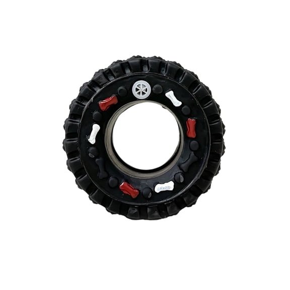3 inch Dog Squeaky Chew Toy, Sounding Tire Shaped Interactive Toy, Realistic Simulation Boredom Relief Plaything for Puppy Small Breed Indoor Fun