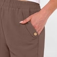 thumbnail image 4 of CQONEPT Women's Capris Pant with Pocket Elastic Waist Lightweight Loose Fit Summer Fashion Activewear Trousers Brown XL, 4 of 5