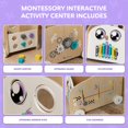 thumbnail image 2 of Cateam Carrito de Empuje de Madera con Tablero Ocupado Montessori - 4 en 1 - Centro de Actividades de Aprendizaje de Juguetes para Coche con Almacenamiento de Juguetes - Banco de Trabajo con Ruedas, 2 of 5