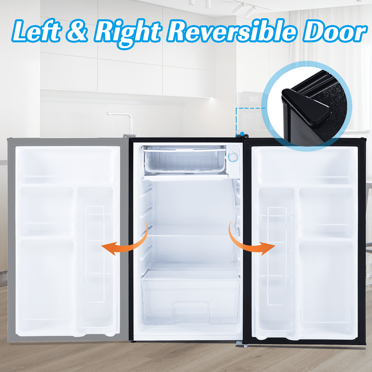 ZPL 3.2 Cu.ft Compact Single Door Mini Refrigerator with Freezer,5  Temperature Settings,Mini Fridge for Home Kitchen，White 