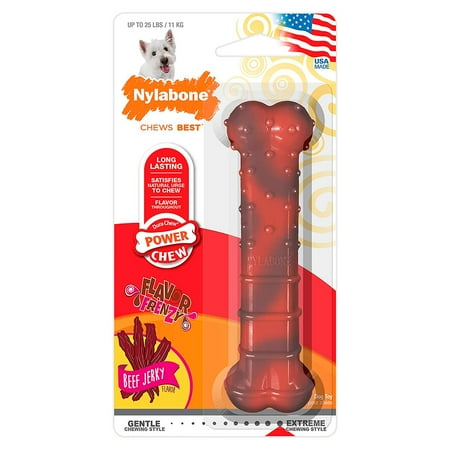 UPC: 0018214845577 | Nylabone Flavor Frenzy Power Chew Dog Toy Beef Jerky Flavor Small/Regular – Up To 25 lb