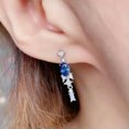 thumbnail image 2 of QQTDFG Women 925 Silver Blue Cubic Zirconia Drop Earrings Wedding Jewelry Gifts A Pair-#8, 2 of 3