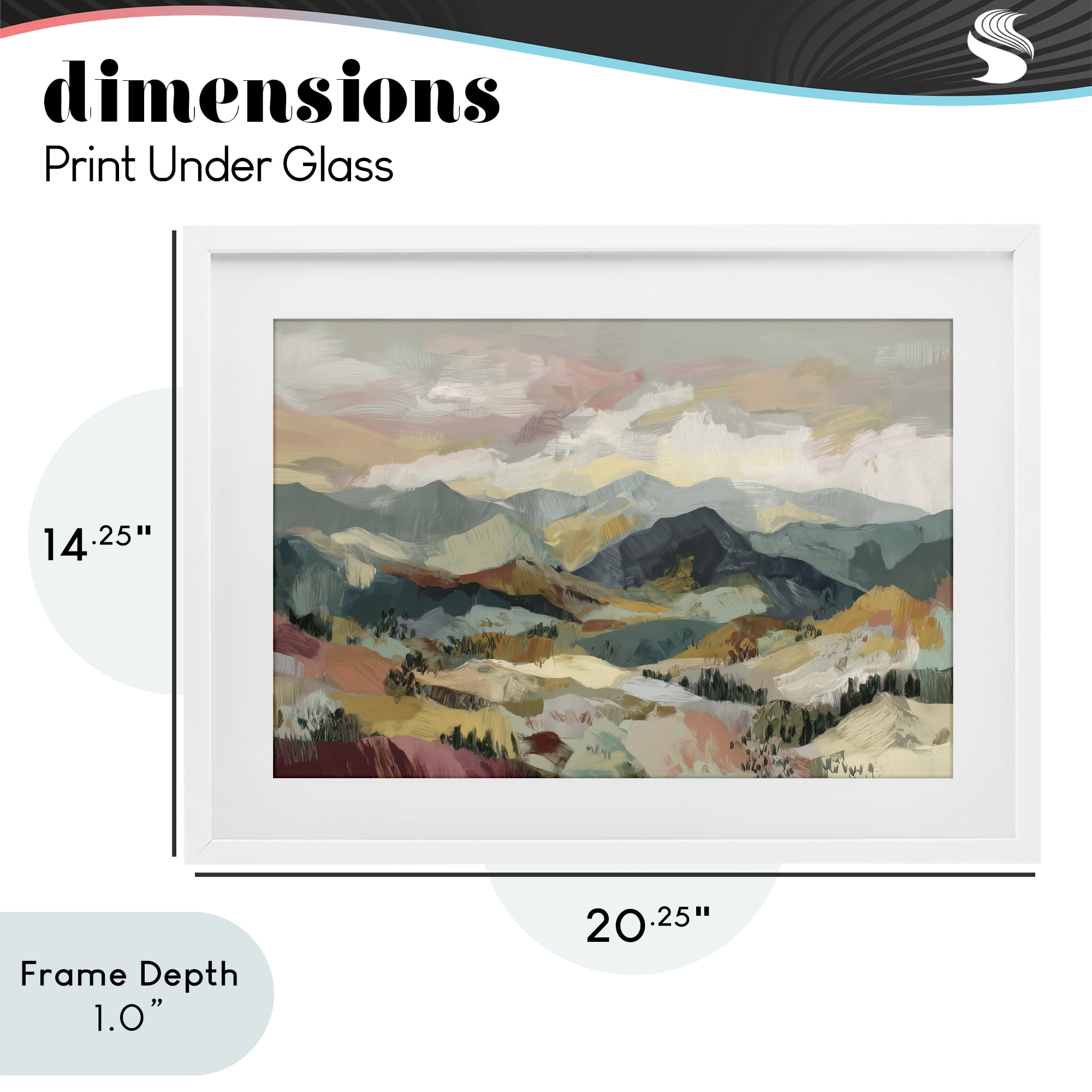 Stupell Industries Mountain Valley Vista White Framed Print Under Glass, design by Chromatic Storm Studio