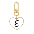thumbnail image 1 of greek alphabet epsilon black Gold Heart Keychain Metal Keyring Holder, 1 of 3