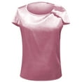 thumbnail image 4 of Adeawade Womens T Shirts Round Neck Short Sleeve Loose Fit Solid Color Fashion Tee Versatile Clothes L Pink, 4 of 5