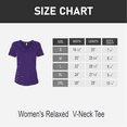 thumbnail image 2 of BELLA+CANVAS Women's Jersey T-Shirt, Short Sleeve V-Neck Relaxed Fit Cotton Tee, Team Purple, Size XL, 2 of 5
