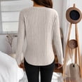 thumbnail image 5 of Posijego Womens V Neck Sweaters Knit Long Sleeve Solid Color Stretch Soft Lightweight Pullover Tunic Tops for Women, 5 of 9