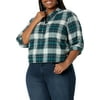 Tommy Hilfiger Plus Size Womens Popover Big Tall 0X Geneva Plaid Atlantic Blue