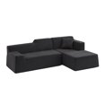 thumbnail image 2 of L-Shaped Sofa, Sectional Sofa, High Back Sofa&nbsp;Modern Corduroy Design with Thickened Backrest, Space-Saving Couch for Living Room, Black, 96.46 Inch, 2 of 4
