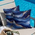 thumbnail image 4 of Abstract Marble Throw Pillow Cover Navy Gold Texture Modern Style Simple Cotton Linen Cushion Cover Throw Pillow Case with Invisible Zipper for Couch Sofa Bed Chair Car 26x26 Inch, 4 of 9