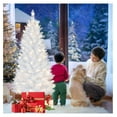 thumbnail image 2 of 4ft Lighted Artificial White Christmas Tree | Small Christmas Tree, Not Pre-lit White Tinsel Pine Trees with Lights, Ideal for Home, Office, and Xmas Tree Party Décor, 2 of 7