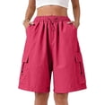 thumbnail image 2 of CAIVO Women Utility Shorts For High Waist Shorts With Minimalist Design Summer Casual Wear For Everyday Style Breathable Outdoor Work Solid Color Bottoms, 2 of 5