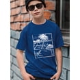 thumbnail image 3 of Trendy Retro Beach Anime Print Casual Short Sleeve T-shirt For Big Boys, Comfy Lightweight Versatile Breathable Summer Tee Sizes 7-15, 3 of 9