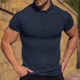 thumbnail image 3 of Gibobby Playera Tipo Polo Hombre Playera Polo Hombre Manga Corta Moda Casual Camisa(Marina,M), 3 of 4
