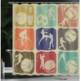 thumbnail image 4 of Ambesonne Vintage Shower Curtain, Grunge Sports Banners, 69"Wx75"L, Multicolor, 4 of 5