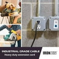thumbnail image 7 of Iron Forge Cable 25 ft Lighted Outdoor Extension Cord - 10/3 SJTW Heavy Duty Black Extension Cable with 3 Prong 15 AMP Grounded Plug for Safety, 7 of 7