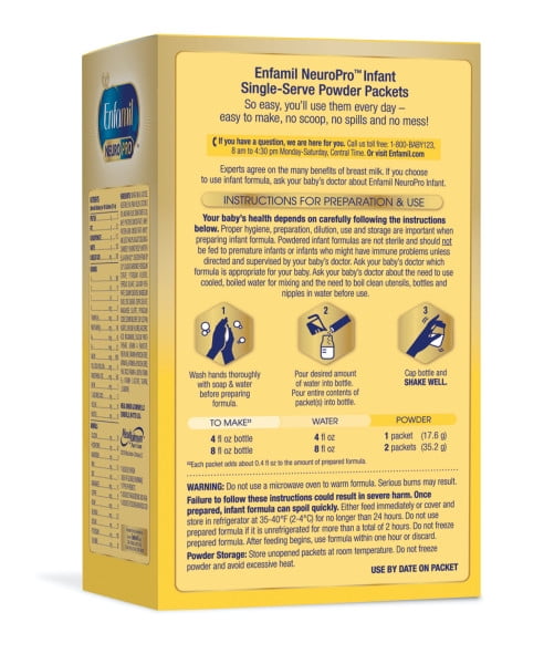 enfamil enspire single serve packets