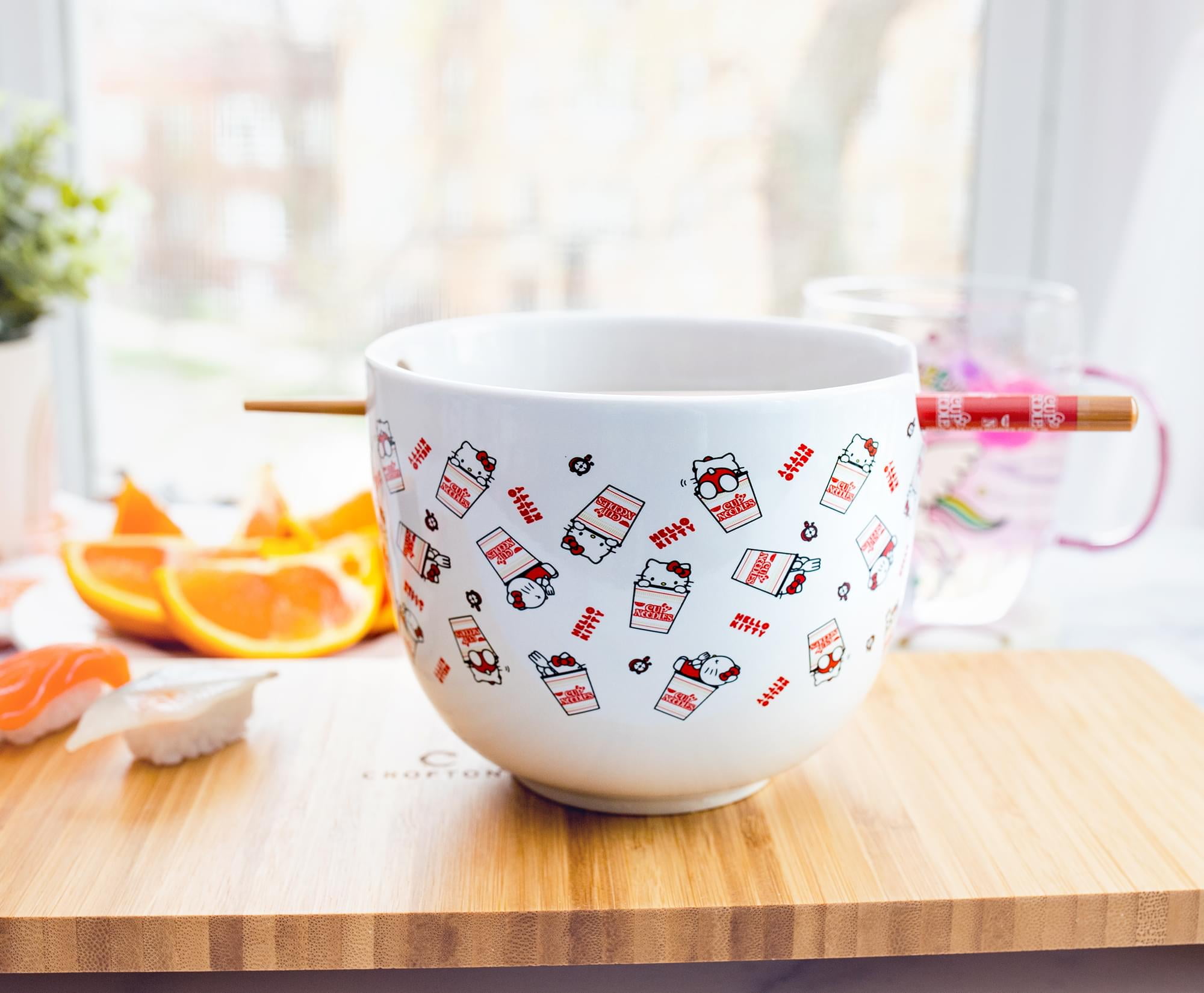 Hello Kitty x Nissin Cup Noodles Ramen Bowl and Chopstick Set - Thumbnail 3